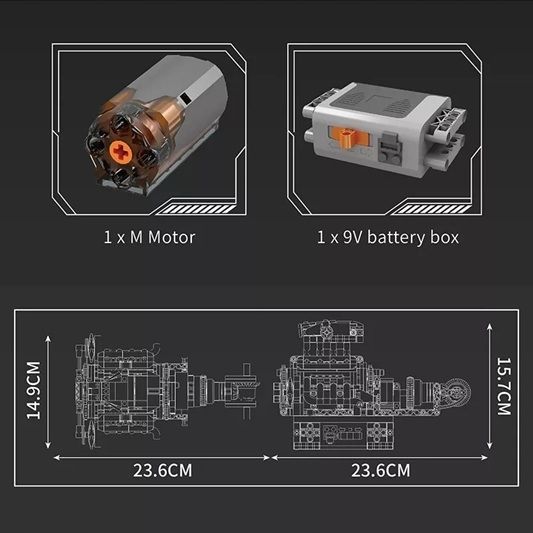 Конструктор двигатель  для взрослых и подростков моулд кинг McLaren V8 Mould King Technic моторизованный восьмицилиндровый мотор, 737 деталей 10206 10206 фото