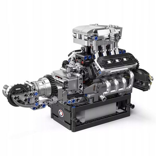 Конструктор двигатель  для взрослых и подростков моулд кинг McLaren V8 Mould King Technic моторизованный восьмицилиндровый мотор, 737 деталей 10206 10206 фото